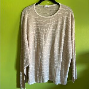 NWT J Jill Pure Jill Wheat Long Sleeve Crew Neck Lite Sweater Size L Tall